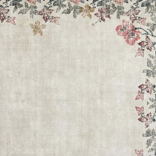 Eco - Washable Cream Rug Flower Design - Bargainia.com - 