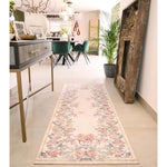 Eco - Washable Cream Rug Flower Design - Bargainia.com - 