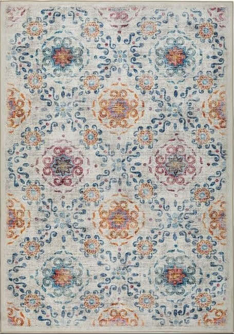 Eco - Washable Cream Rug Moroccan Design - Bargainia.com - 5026134622074 - HGECWA_MDNDAM_120X185