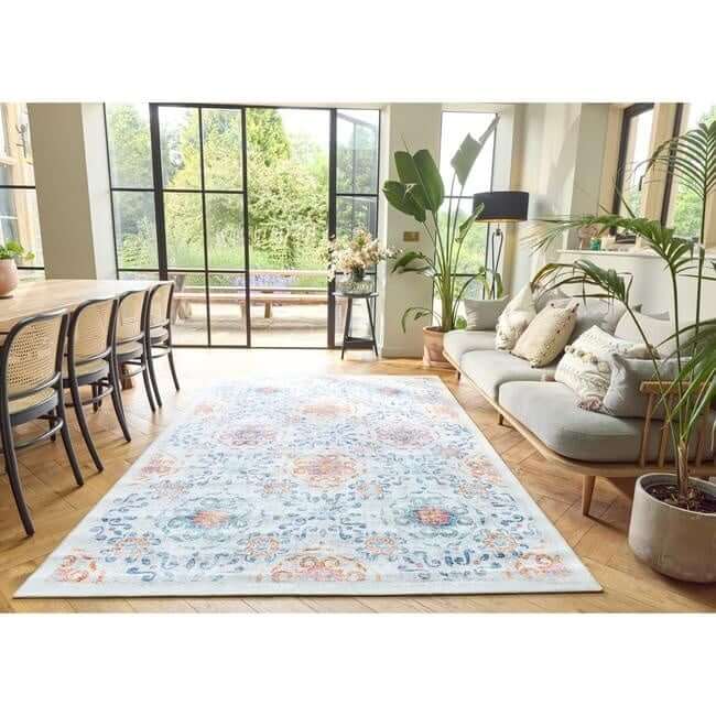 Eco - Washable Cream Rug Moroccan Design - Bargainia.com - 5026134622074 - HGECWA_MDNDAM_120X185