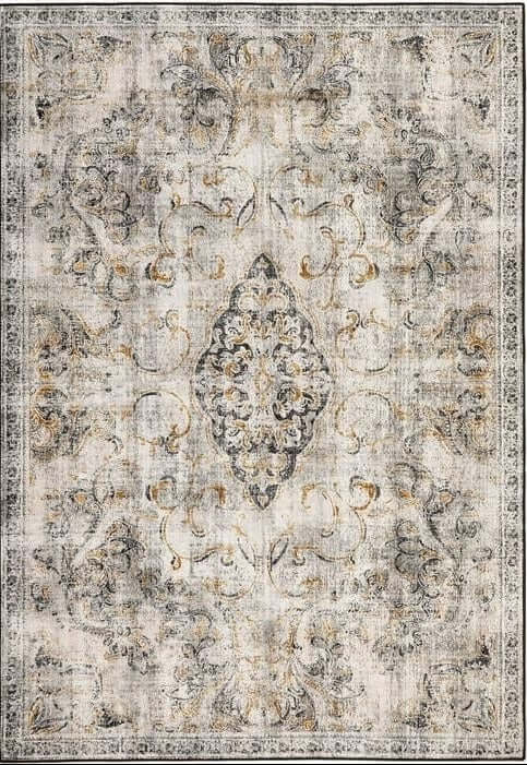 Eco - Washable Cream Rug Vintage Design - Bargainia.com - 