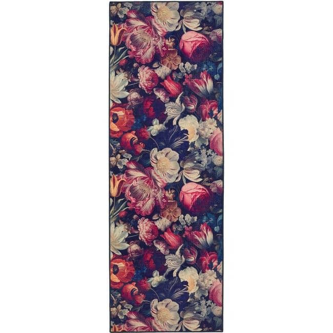 Eco - Washable Dark Flowers Design - Bargainia.com - 5026134623521 - HGECWA_DRKFLO_075X220