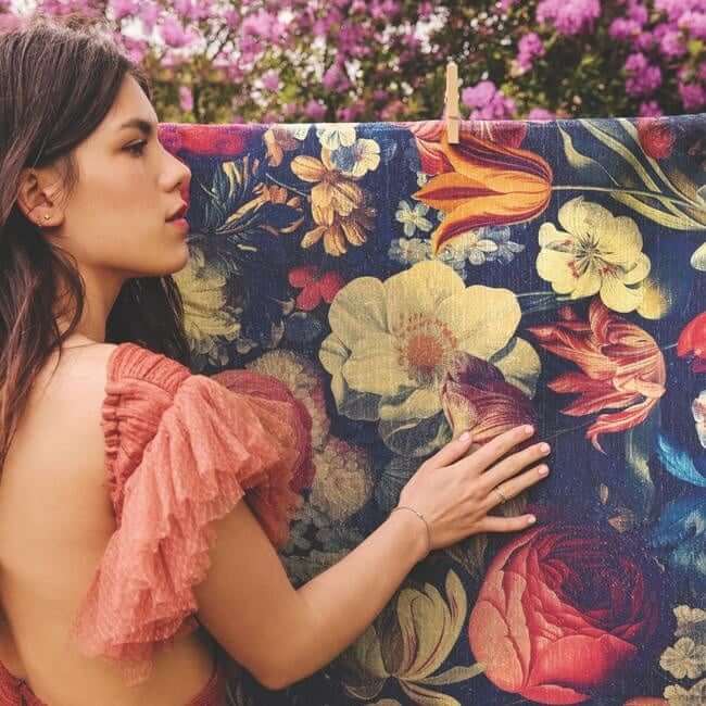 Eco - Washable Dark Flowers Design - Bargainia.com - 