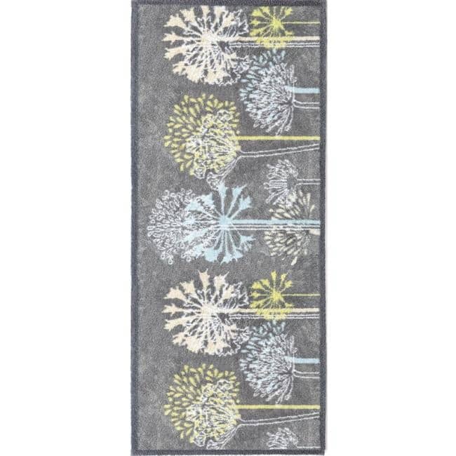 Eco - Washable Floral Design Mat in Grey - Bargainia.com - 5026134547827 - HGDESI_NTUR17_065X100
