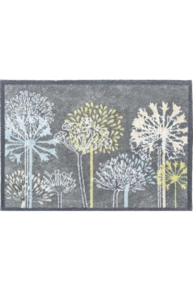 Eco - Washable Floral Design Mat in Grey - Bargainia.com - 5026134609730 - HGDESI_NTUR17_050X075