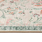 Eco - Washable Green Rug Floral Design - Bargainia.com - 