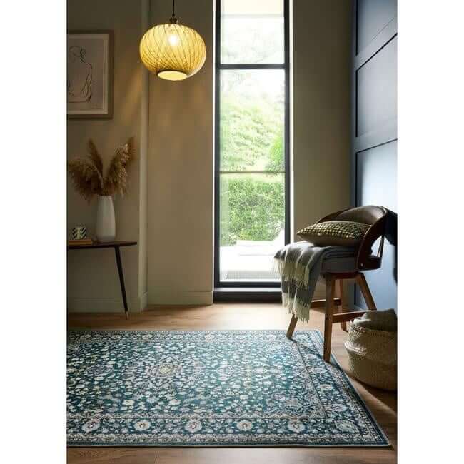 Eco - Washable Green Rug Medallion Design - Bargainia.com - 5026134637320 - WASHWN_WINDEM_120X170