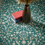 Eco - Washable Green Rug Medallion Design - Bargainia.com - 