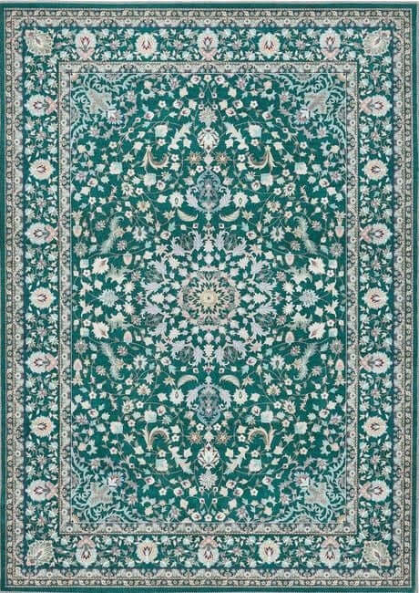 Eco - Washable Green Rug Medallion Design - Bargainia.com - 
