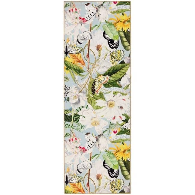 Eco - Washable Multicolour Rug Floral Design - Bargainia.com - 5026134623569 - HGECWA_BTTBLO_075X220