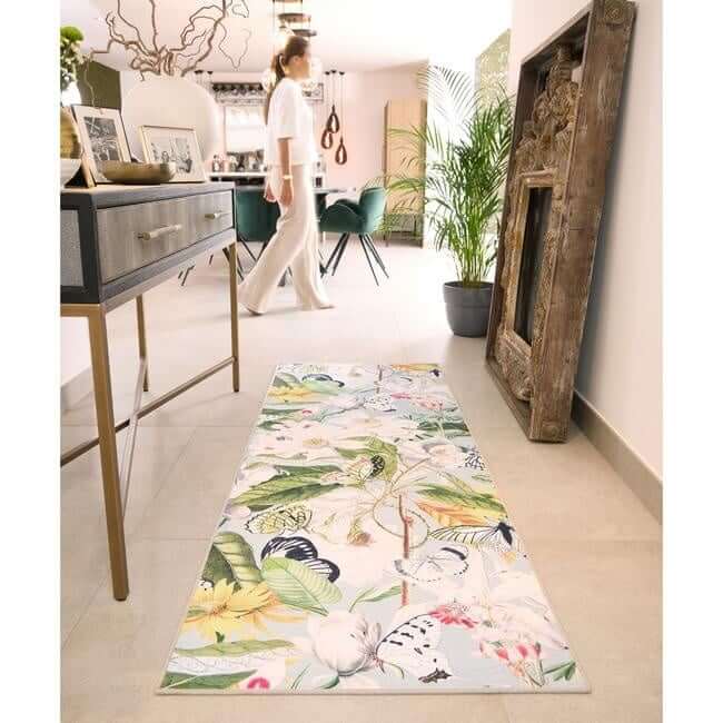 Eco - Washable Multicolour Rug Floral Design - Bargainia.com - 