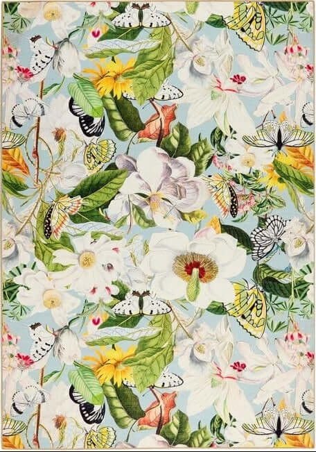 Eco - Washable Multicolour Rug Floral Design - Bargainia.com - 5026134623576 - HGECWA_BTTBLO_120X185
