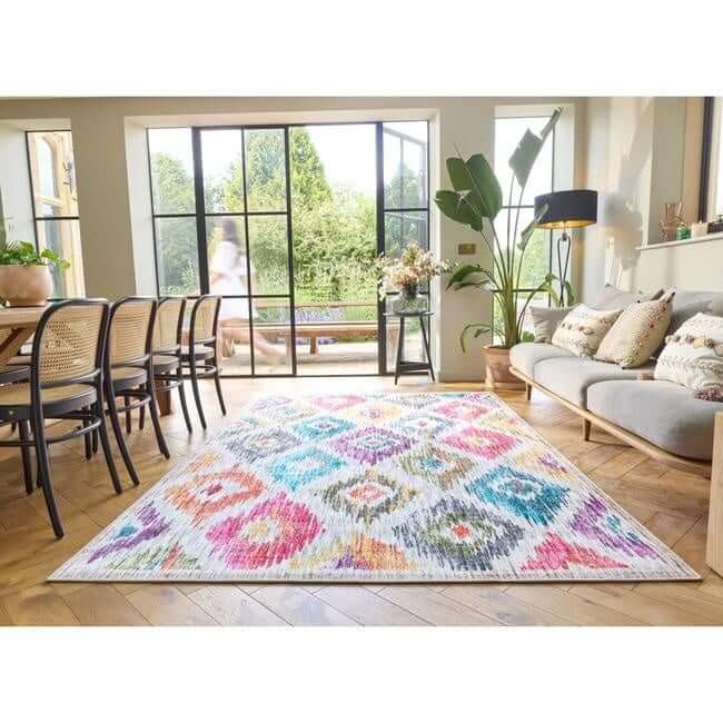 Eco - Washable Multicolour Rug Moroccan Design - Bargainia.com - 5026134622197 - HGECWA_PNTIKA_120X185