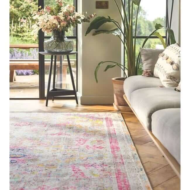 Eco - Washable Multicolour Rug Vintage Design - Bargainia.com - 