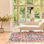 Eco - Washable Red Rug Medallion Design - Bargainia.com - 