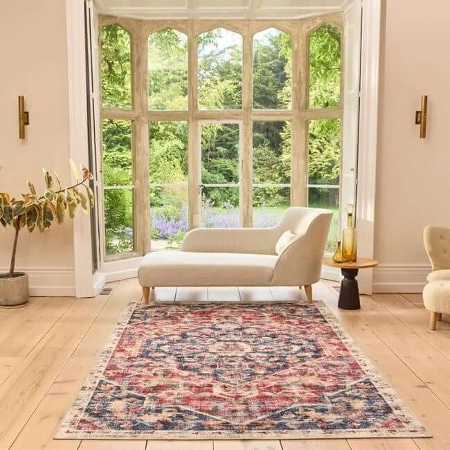 Eco - Washable Red Rug Medallion Design - Bargainia.com - 5026134622319 - HGECWA_ROYHER_120X185