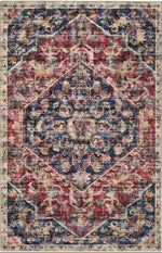 Eco - Washable Red Rug Medallion Design - Bargainia.com - 
