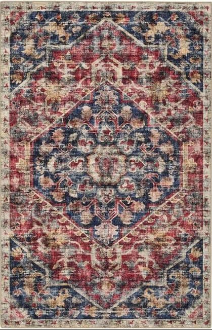 Eco - Washable Red Rug Medallion Design - Bargainia.com - 5026134622319 - HGECWA_ROYHER_120X185
