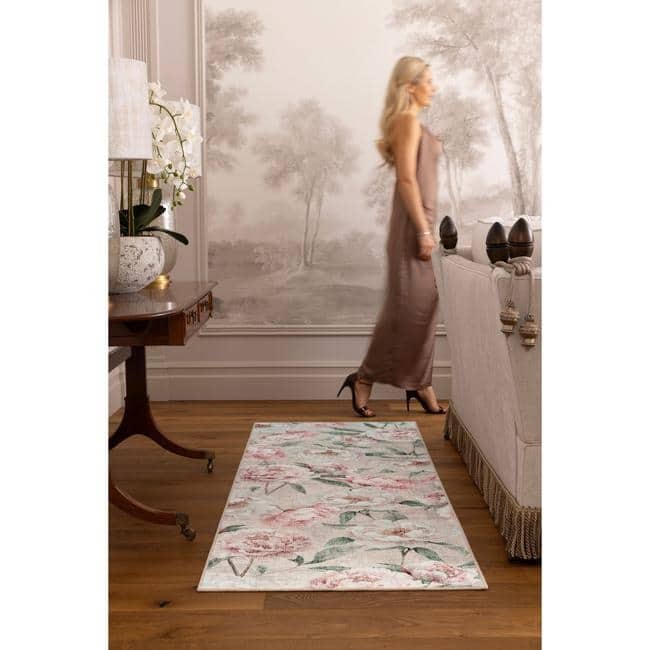 Eco - Washable Rug Flower Design - Bargainia.com - 5026134640092 - HGECWA_BLPEPI_075X220