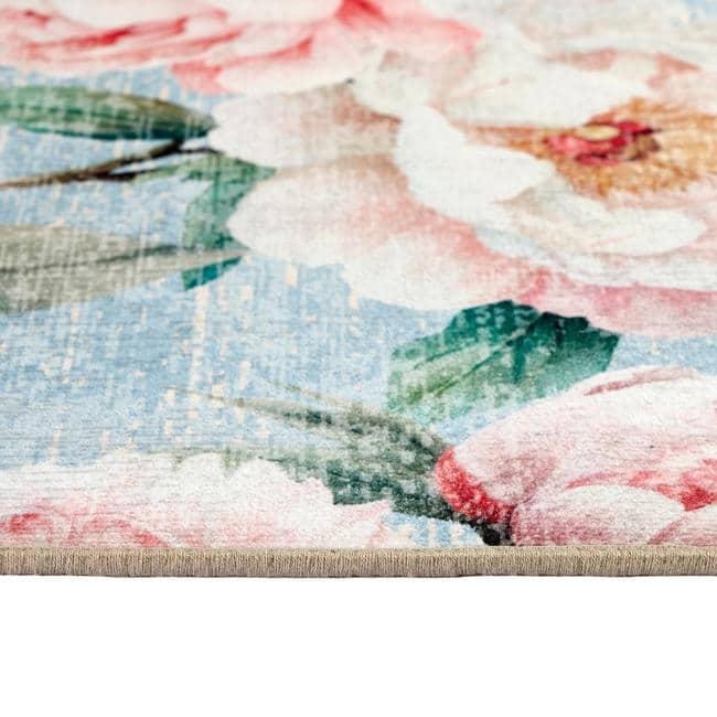 Eco - Washable Rug Flower Design - Bargainia.com - 5026134640108 - HGECWA_BLPEBL_120X185