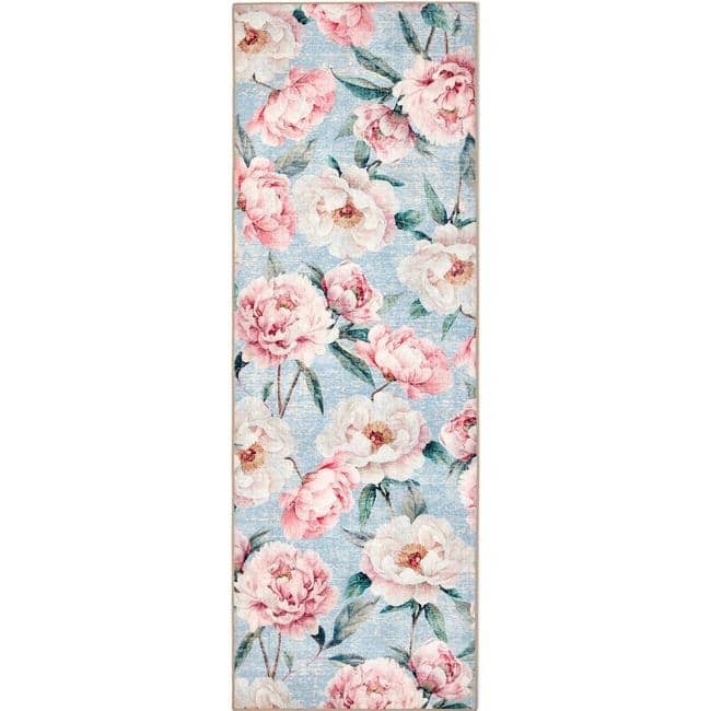 Eco - Washable Rug Flower Design - Bargainia.com - 5026134640139 - HGECWA_BLPEBL_075X220