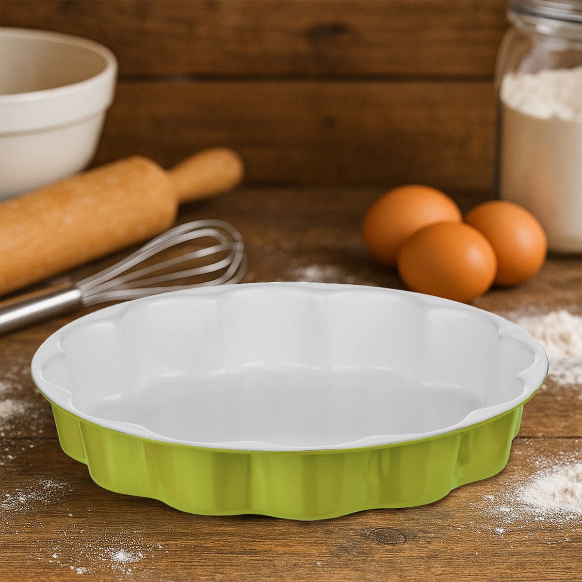 Ecocook Lime Green Flan Dish - Bargainia.com - 5018705782966