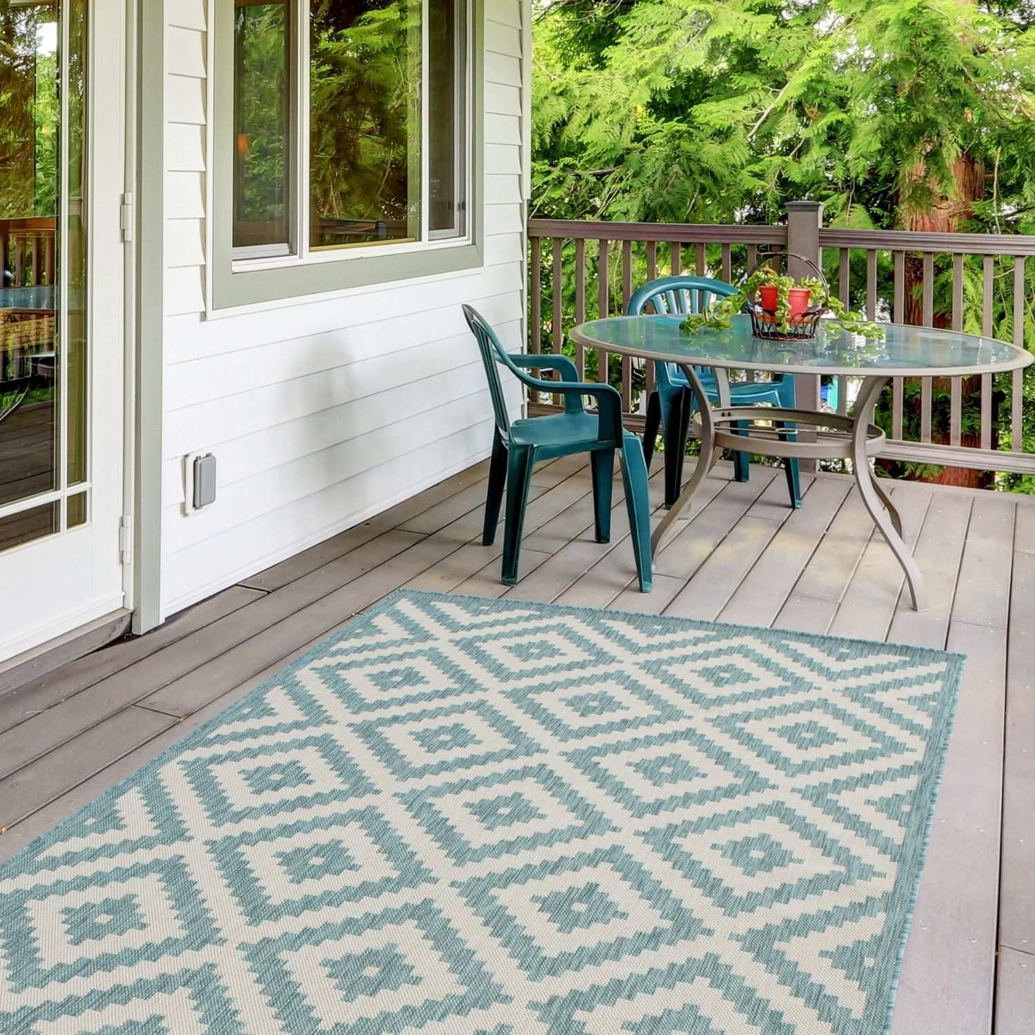 Ecology Outdoor Rug Aqua | 100AQ - Bargainia.com - 