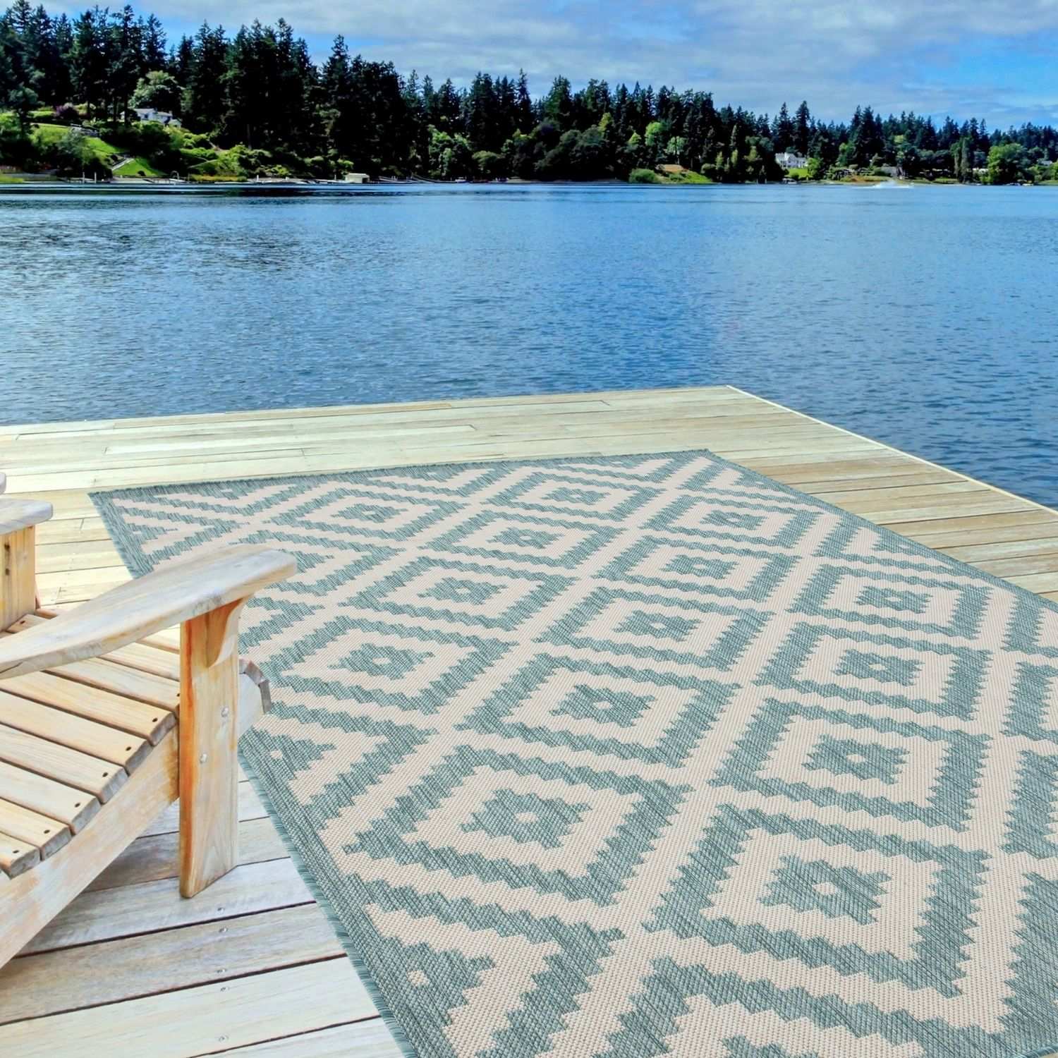 Ecology Outdoor Rug Aqua | 100AQ - Bargainia.com - 