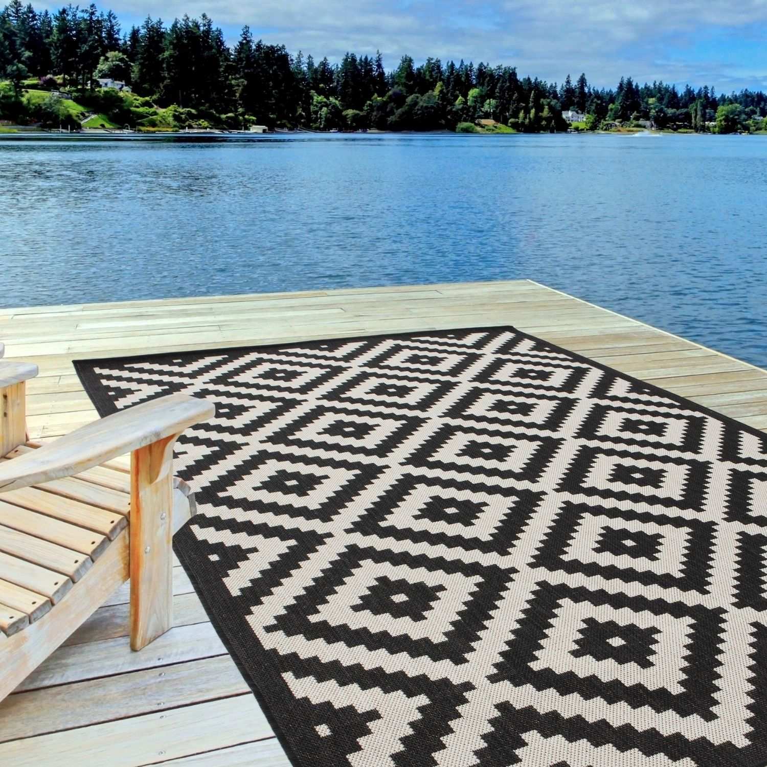Ecology Outdoor Rug Black | 100bl - Bargainia.com - 
