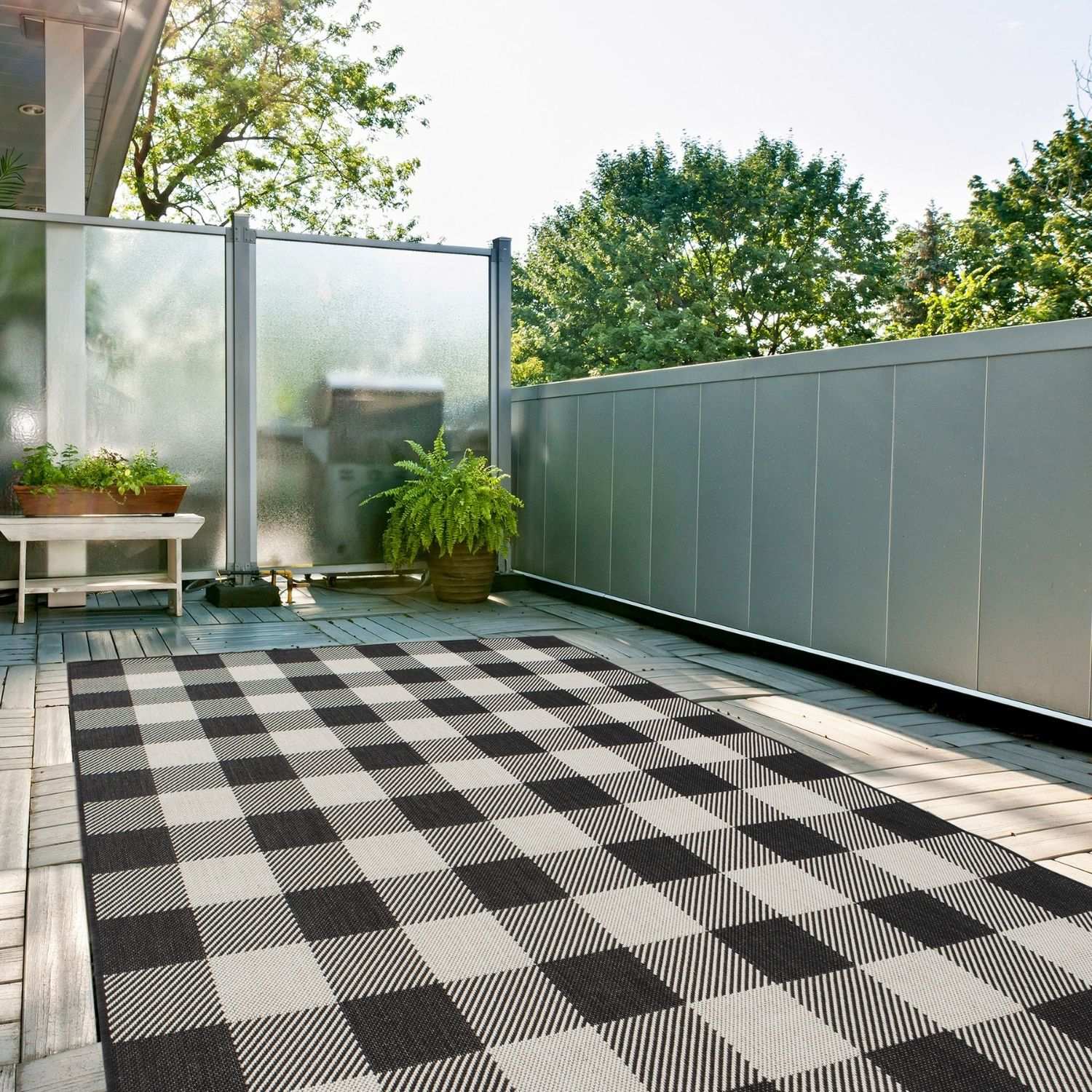 Ecology Outdoor Rug Black | 700BL - Bargainia.com - 