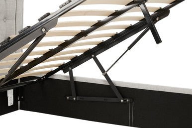 Edison Light Grey Ottoman Double Bed - Bargainia.com - 5018705452098