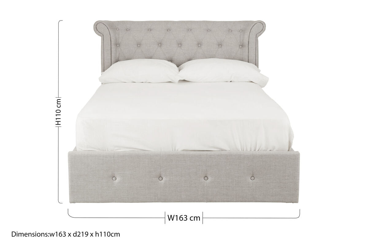 Edison Light Grey Ottoman Double Bed - Bargainia.com - 5018705452098