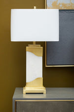 Edith Table Lamp in White Marble and Gold - Bargainia.com - 5018705506920