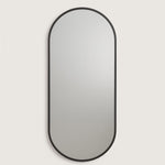 Emi - Full Length Black Metal Runway Oval Mirror - 180cm x 80cm - Bargainia.com - 