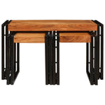 End Tables Brown and black Solid Acacia wood - Bargainia.com - 