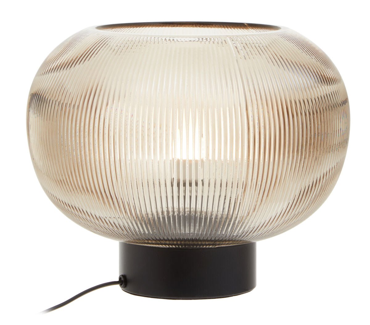 Enola Large Ribbed Smoked Glass Table Lamp - Bargainia.com - 5018705969206