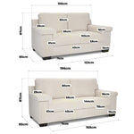 Enzo 2 and 3 Seater Corduroy Sofa Set in Cream | Adjustable Back | Foam Cushions - Bargainia.com - 5056150285342