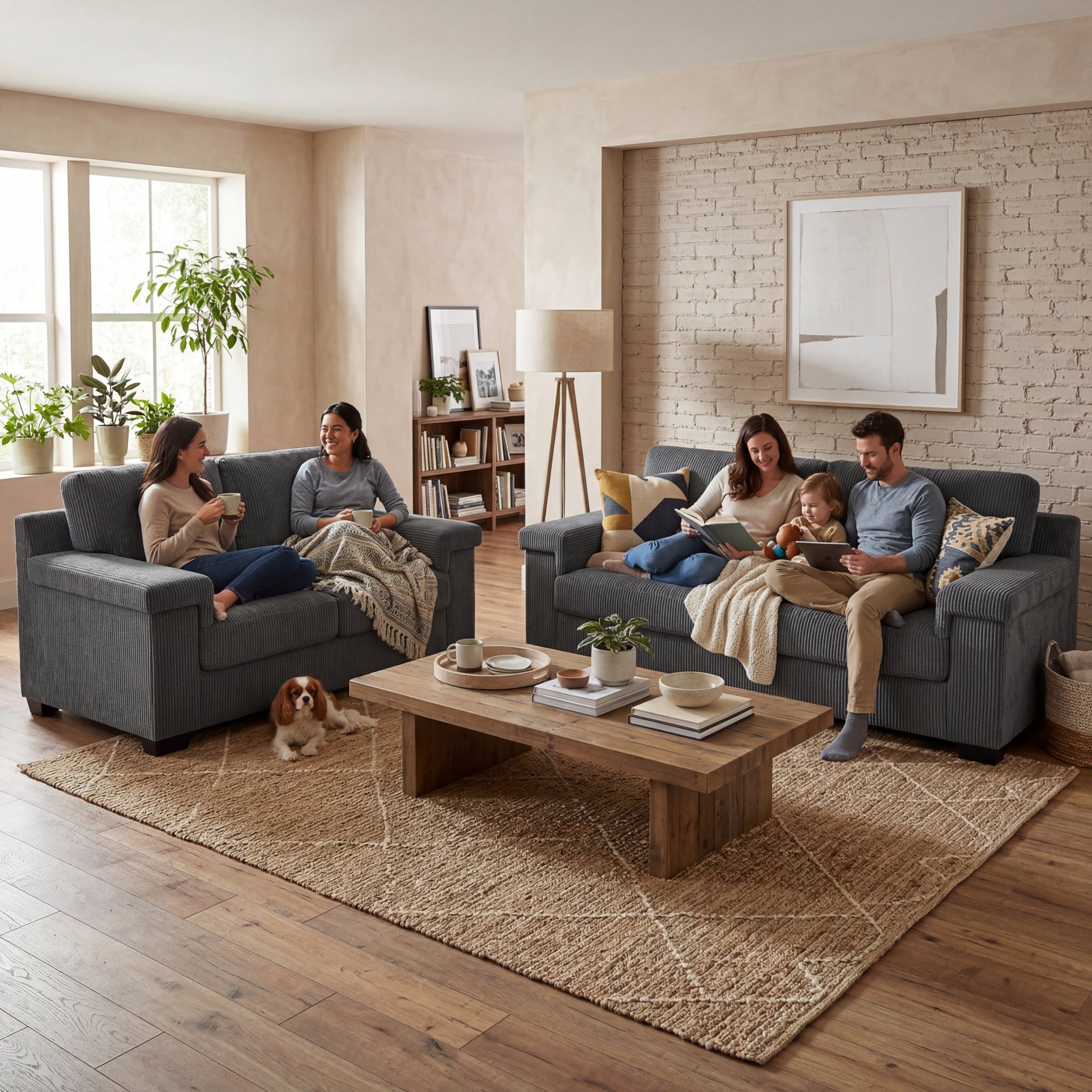 Enzo 2 and 3 Seater Corduroy Sofa Set in Grey | Adjustable Back | Foam Cushions - Bargainia.com - 5056150285281