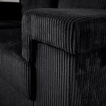 Enzo 2 Seater Corduroy Sofa in Black | Adjustable Back | Foam Cushions - Bargainia.com - 5056150285298