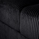 Enzo 2 Seater Corduroy Sofa in Black | Adjustable Back | Foam Cushions - Bargainia.com - 5056150285298