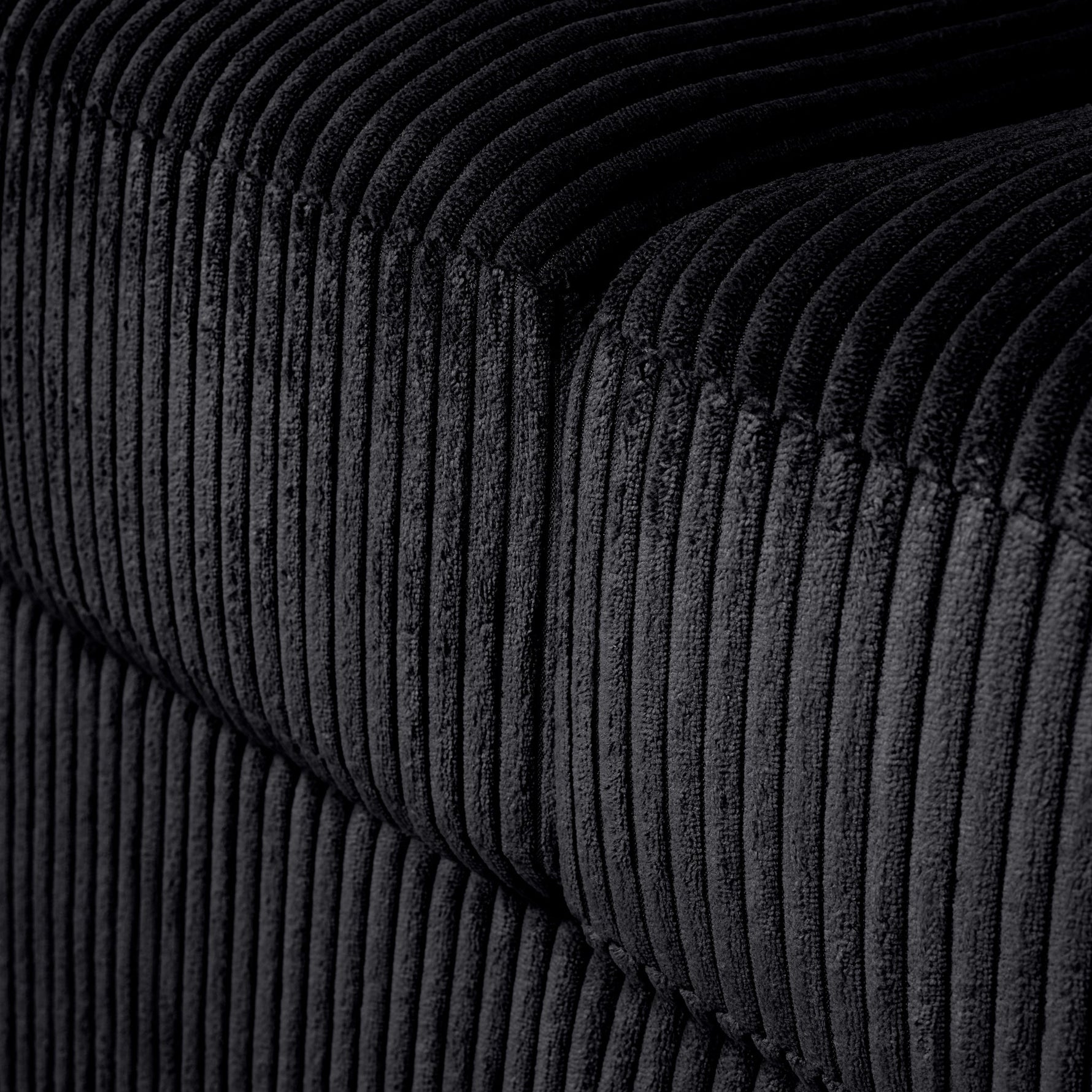 Enzo 2 Seater Corduroy Sofa in Black | Adjustable Back | Foam Cushions - Bargainia.com - 5056150285298