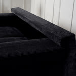 Enzo 2 Seater Corduroy Sofa in Black | Adjustable Back | Foam Cushions - Bargainia.com - 5056150285298