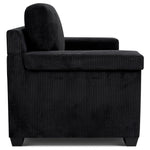 Enzo 2 Seater Corduroy Sofa in Black | Adjustable Back | Foam Cushions - Bargainia.com - 5056150285298
