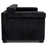 Enzo 2 Seater Corduroy Sofa in Black | Adjustable Back | Foam Cushions - Bargainia.com - 5056150285298