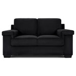 Enzo 2 Seater Corduroy Sofa in Black | Adjustable Back | Foam Cushions - Bargainia.com - 5056150285298