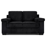 Enzo 2 Seater Corduroy Sofa in Black | Adjustable Back | Foam Cushions - Bargainia.com - 5056150285298