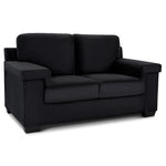 Enzo 2 Seater Corduroy Sofa in Black | Adjustable Back | Foam Cushions - Bargainia.com - 5056150285298