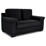 Enzo 2 Seater Corduroy Sofa in Black | Adjustable Back | Foam Cushions - Bargainia.com - 5056150285298