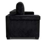 Enzo 2 Seater Corduroy Sofa in Black | Adjustable Back | Foam Cushions - Bargainia.com - 5056150285298