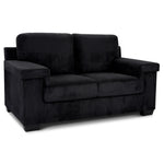 Enzo 2 Seater Corduroy Sofa in Black | Adjustable Back | Foam Cushions - Bargainia.com - 5056150285298